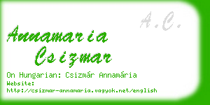 annamaria csizmar business card